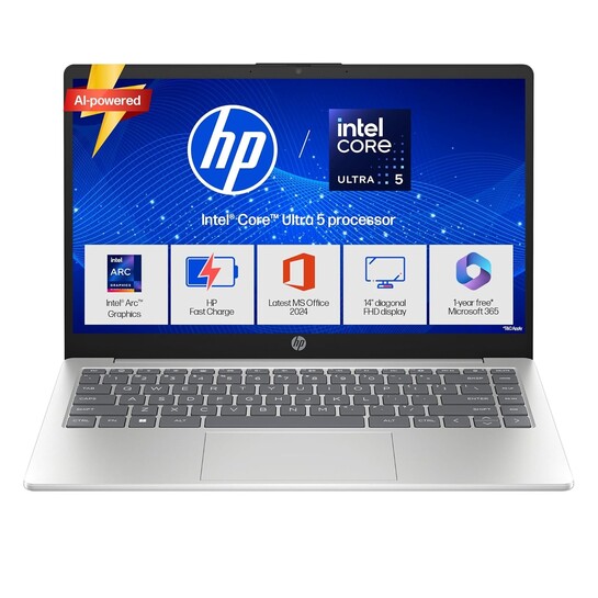 HP 14, Intel Core Ultra 5 125H (24GB DDR5, 1TB SSD) Win11, M365* Office24, , Backlit Laptop