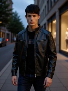 lapataclub Men Leather Jacket