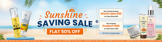 Thenaturalwash - Sunshine Saving Sale | FLAT 50% OFF | Avail FREE Products worth 699 | Get 1 Surprise Product FREE on order above 1299| Extra 2% OFF On Prepaid Order