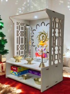 HOODWIN Pooja Mandir Home Office with LED Light H- 18 L- 16 W -8....more