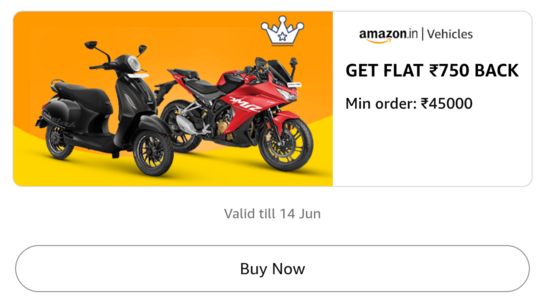 Flat ₹750 Cashback On Min. ₹45,000 Petrol & Electric Vehicles Order