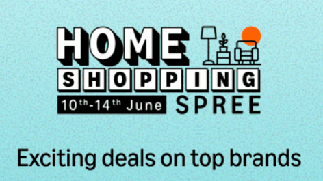 Amazon Home Shopping Spree - Up to 80% off + Extra cashback up to Rs. 750