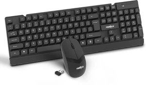 Frontech Wireless Keyboard & Mouse Combo | 2.4GHz | 1600 DPI | 104 Keys | Power Saving | Combo Set (Black)