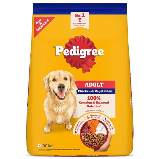 Pedigree Adult Dry Dog Food, Chicken & Vegetables, 20 kg