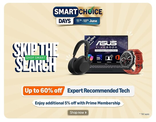 Amazon Smart Choice Days (11th - 18th June) up to 60% off on Tech (Electronics & Appliances)