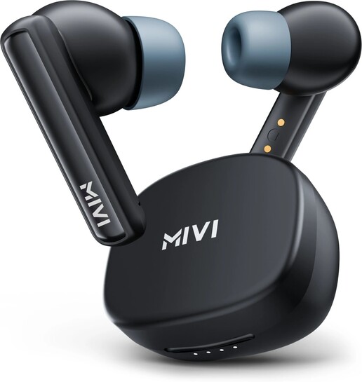 MIVI Duopods B1 (Just Launched)45Hrs Playtime, AI ENC for HD Call, Fast Charging, 5.3 Bluetooth Headset