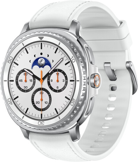 Samsung Galaxy Watch8 Classic (46mm Bluetooth) (White Strap, Large)