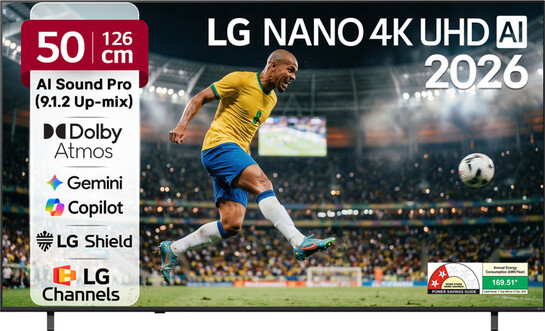 LG AI NANO NU87 126 cm (50 inch) Ultra HD (4K) LED Smart WebOS TV 2026 Edition