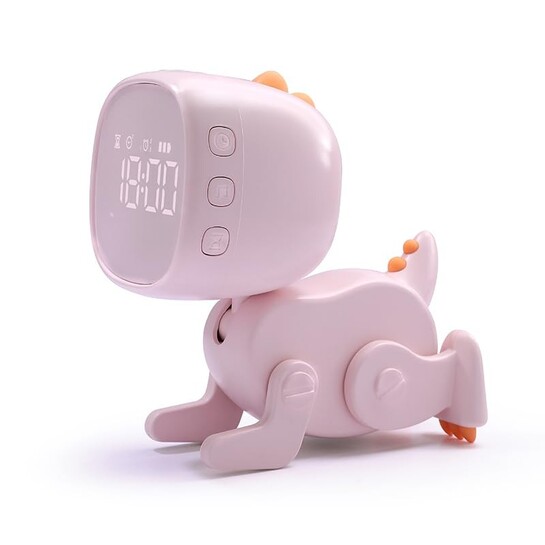 jomparis Digital Dynamic Dinosaur Bedroom Alarm Clock with Night Light Gift for Kids Boys Girls Students -Pink