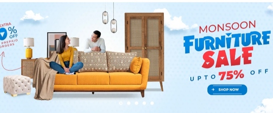 Ouch Cart Monsoon Furniture Sale | Up to 75% Off + Extra Discount on Prepaid Orders