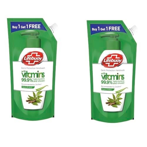 Lifebuoy Nature Germ Protection Green Tea Liquid Handwash Refill 675/750 ml (Buy 1 Get 1 Free)