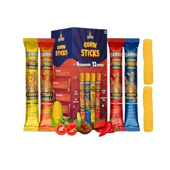 Zepto : Skippi Cornsticks Snack Combo 12 Pcs (Location Specific)