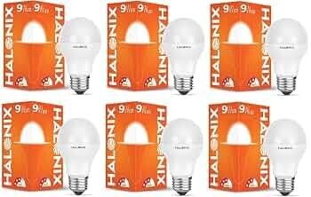 (Pack Of 6) Halonix Astron Plus Base E27 9-Watt LED Bulb (Cool White)