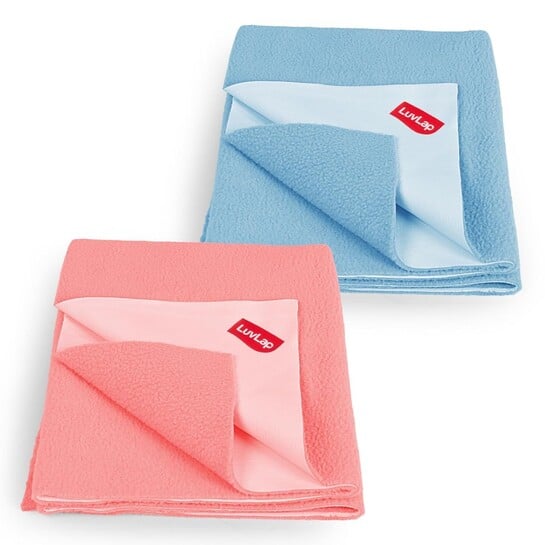 LuvLap Instadry Waterproof Baby Dry Sheet | Small 50x70cm | Pack of 2 | Quick Dry