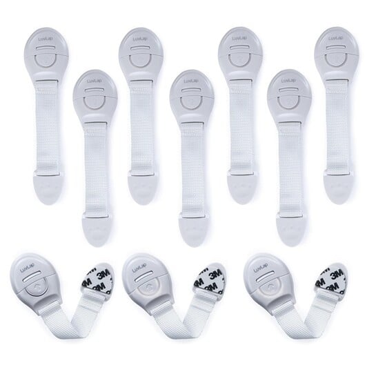 LuvLap Baby Safety Furniture Locks Pack of 10 | 3M Adhesive | Adjustable | Child Safety