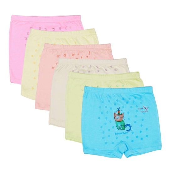 Kids Basket Cotton Brief Panty Pack of 6 | Soft Cotton | Boys Girls | Multicolour