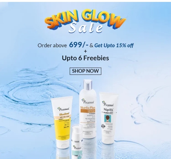 Fixderma Skin Glow Sale: Up to 15% Off + Up to 6 Freebies