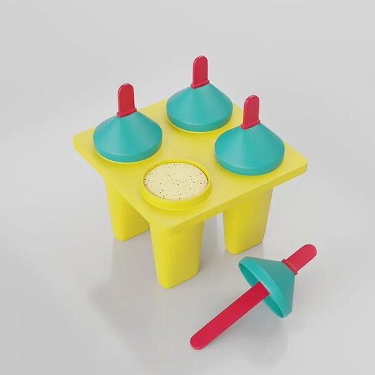 Clazkit Plastic 4 Cavity Reusable Ice Pop Makers, Homemade Popsicle/Frozen Ice  Set of 1 -