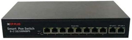 CP Plus 8+2 Port Fast Ethernet Switch with 8 PoE CP-ANW-HP8H2-96