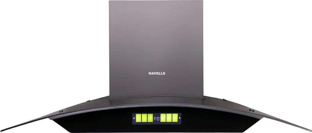 HAVELLS Polaris BLDC 60cm Curved Glass Kitchen Chimney (Black, 1600 CMH)