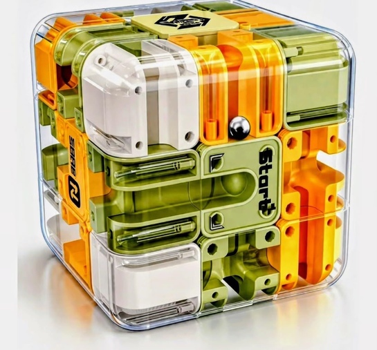 3D Maze Puzzle Cube with Metal Ball | Brain Teaser | Focus Skill | Kids Adults Stress Relief