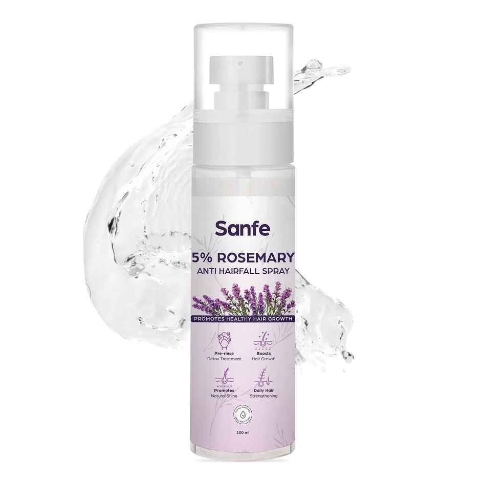 Zepto - Sanfe 5% Rosemary Anti Hairfall Spray For Hair Growth, Natural Shine, Reduce Hairfall 100ml
