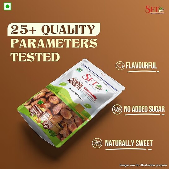 SFT Premium Natural Arabian Dates 1 Kg Pouch | Khajur, Khajoor |