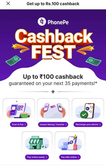 PhonePe App Cashback Fest