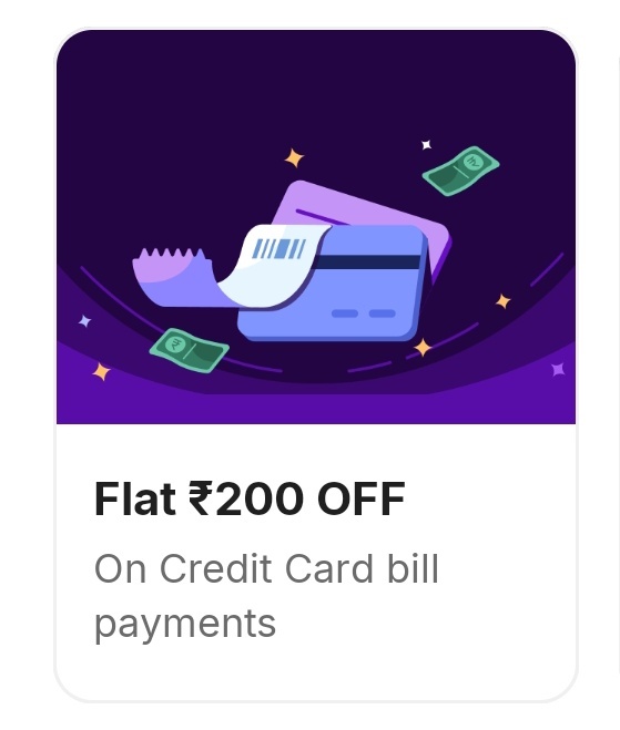 Phonepe - flat 200rs Cashback on 500rs credit card bill payment (user specific)