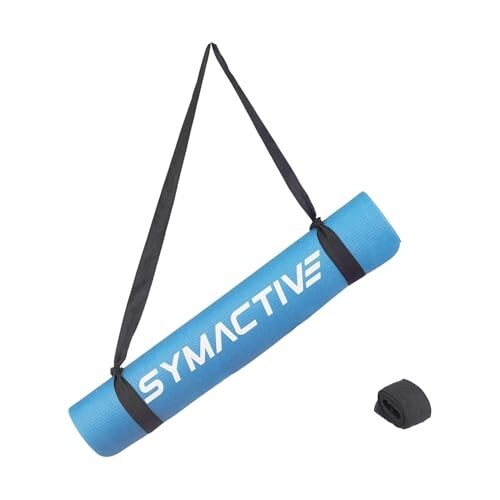 Symactive 4mm Anti-Skid Lightweight Sweat/Dirt Proof EVA Yoga Mat for Gym & Outdoor Workout for Men/Women (Blue)