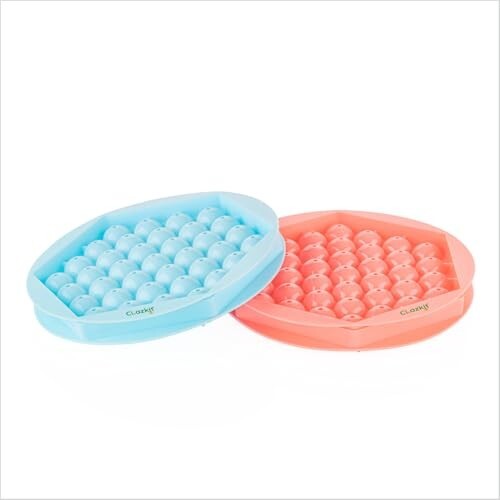 Clazkit Hexagon Ice Cube Tray with Lid (Pack of 2) – 37 Grid Small Ice Cubes, Easy Release Freezer Tray, BPA Free Plastic Ice Mold for Drinks, Juice, Cocktails & Daily Use