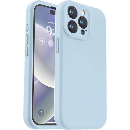 Inktree iPhone 15 Pro Max Back Cover,Upgrade Defender Liquid Silicone, [Full Covered Camera], Shockproof Phone Cover for iPhone 15 Pro Max 6.7 inch - Light Blue