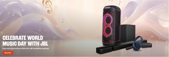 JBL - Celebrate World Music Day with JBL | Upto 50% off on audio gear