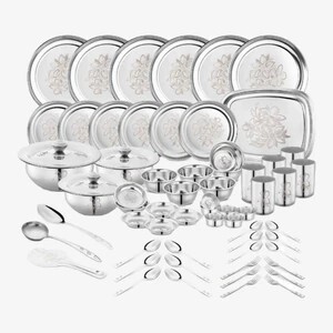 Classic Essentials Pack of 64 Stainless Steel Dinner Set