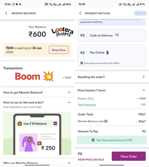 Loot FREE MEESHO RS 600 SHOPPING JUST LIKE SHEIN