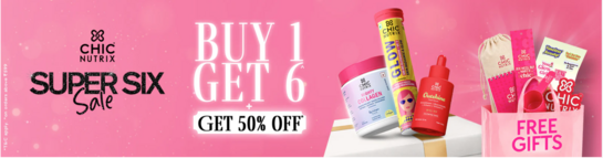 Chicnutrix - Super Six Sale | Buy 1 Get 6 Get 50% off + freebies | Get extra 2% off on prepaid orders