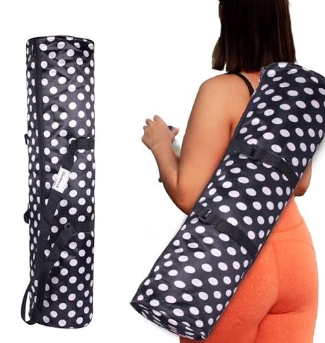 STRAUSS Yoga Mat Bag with Shoulder Strap | Washable & Durable Yoga Mat Cover Bag | Travel, Yoga & Gym Shoulder Bag | Along with Side Pocket | Ideal for Men & Women, (Black)