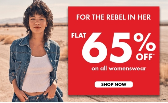 Wrangler Sale | FLAT 65% Off + Extra 5% Off on Prepaid Orders