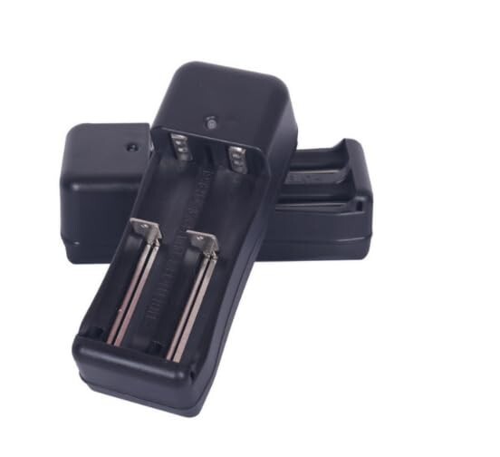 2-Slot Li-ion Battery Charger – Supports 18650, 14500, 16340 – 3.7V Rechargeable Cell Smart Adapter with LED Status