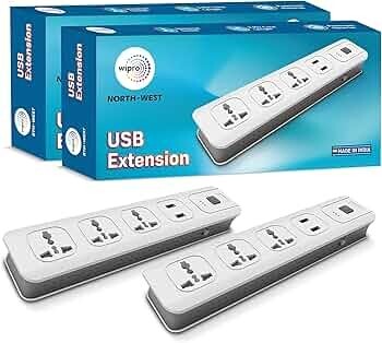 Wipro USB extension cord with 2 mtr cord length |  Pack of 2 :