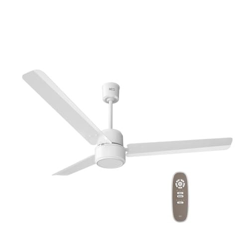 REO By Havells UNNOVATE BLDC 1200MM 5 Star Rated Ceiling Fan| Air Flow: 220 CMM| Speed: 350 RPM|Watt: 33W (Elegant White)