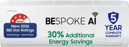 Samsung Bespoke AI 2026 Model 1.5 ton 4 Star Split Inverter with Wi-fi Energy Saving Ac
