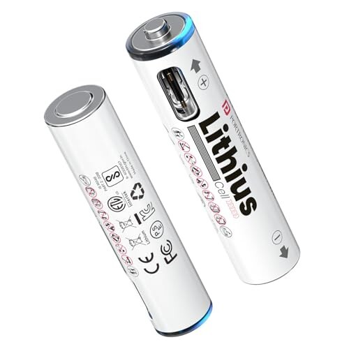 Portronics AAA Lithius Type C Rechargeable Batteries, Pack of 2, Lithium Ion Cell Composition, Upto 440mAh Capacity