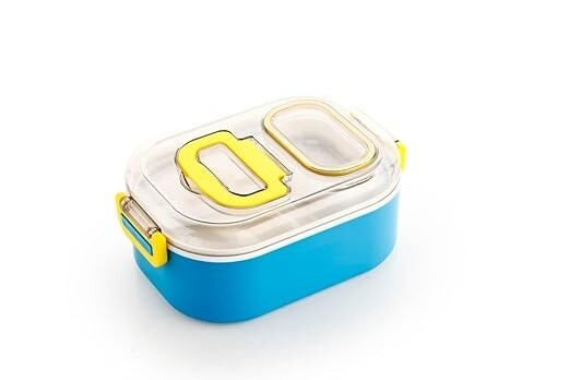 Lunch Box with 1 Small Container & 1 Spoon BPA Free (900ml+100ml) (Multi Colour)