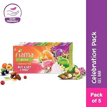 Fiama Gel Bar Celebration Pack with 5 unique Gel Bars, 125g (Buy 4 get 1 Free)