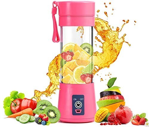 6 Blade Usb Juicer Bottle-Portable Usb Juicer Electric Usb Juice Maker Mixer Bottle Blender Grinder Mixer,6 Blades Rechargeable Bottle, Shake Fruit & Vegetable, Juice Blender,Grinder (Multi Colour)