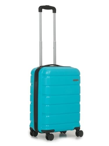 TEAKWOOD LEATHERS Unisex 8 Wheels Trolley Bag, Hard Cabin with Zipper Closure (55 CM, Aqua Green)