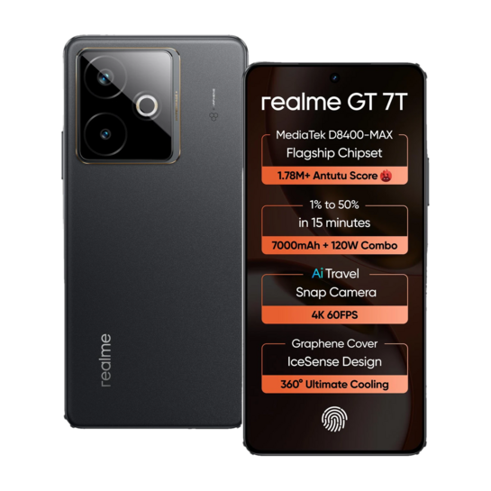 RealMe GT 7T (IceSense Black, 256 GB) 