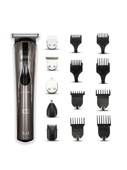 Ikonic Me 5 In 1 Express Groomer Timmer With Impact Resistant Combs Black & Silver - Trimmer for Unisex 24442058