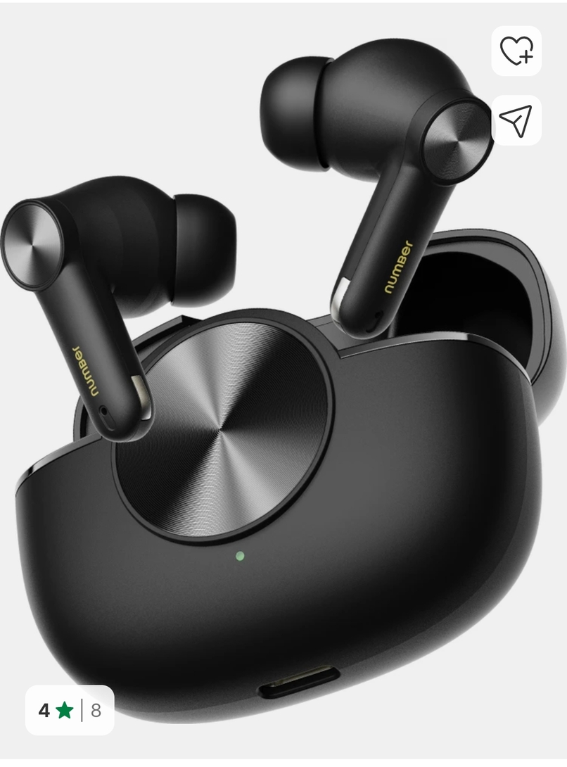 Flipkart | Number Navo Buds X5 70H Battery, Spinning Design, Dual Mic AI ENC, Dual Pairing, V6.0 Bluetooth Headset (Cobalt Black, True Wireless)